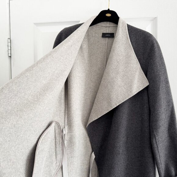 Joseph Grey Doubleface "Lisa Long" Coat, size 34. Fits like a size 2 - Picture 7 of 14